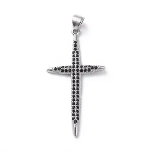 Brass Micro Pave Cubic Zirconia Pendants