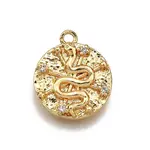 Brass Micro Pave Clear Cubic Zirconia Pendants