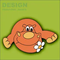 Dekorace na zeď hroch k kytkou 55x55cm