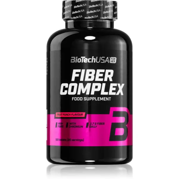 BioTechUSA Fiber Complex žvýkací tablety s vlákninou příchuť Fruit Punch 120 tbl