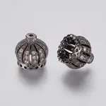 Brass Micro Pave Cubic Zirconia Beads