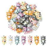 35Pcs 7 Colors Opaque Resin Kitten Pendants