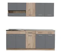 Kuchynská linka 200 lorna-dub šedý/šedá - pracovná doska - 120cm