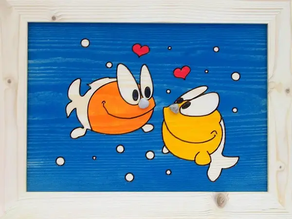 Obr 045 obrázek ryby modrý - m - 250x330mm