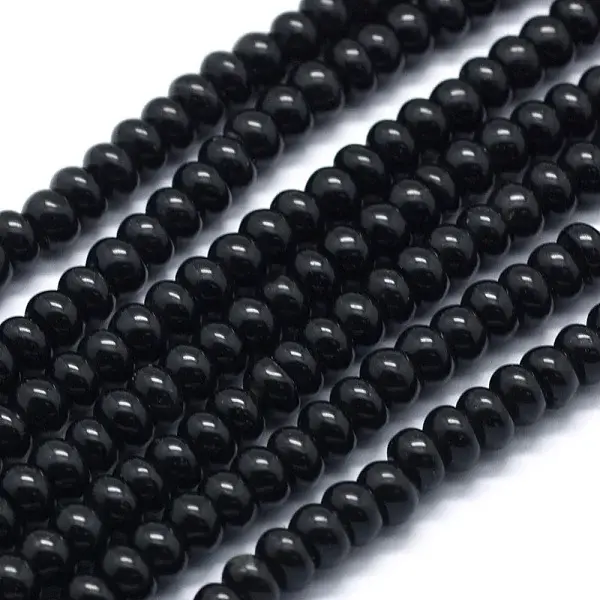 Synthetic Black Stone Beads Strands