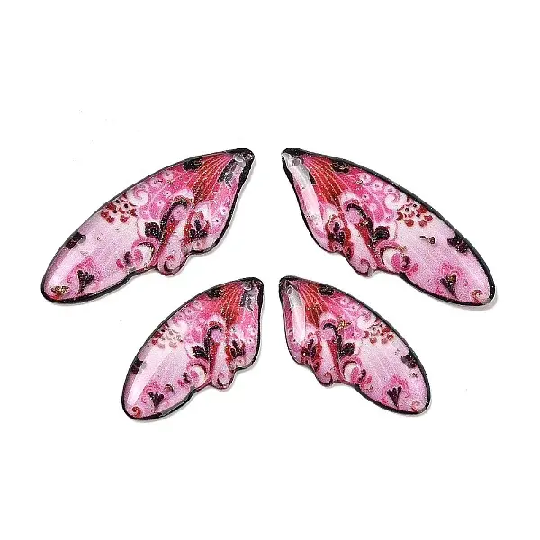 4Pcs 4 Styles Transparent Epoxy Resin Pendants