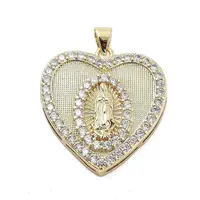 Brass Micro Pave Cubic Zirconia Pendants