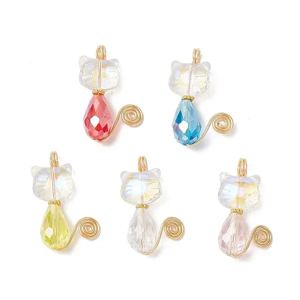 Cat Shape Glass Pendants