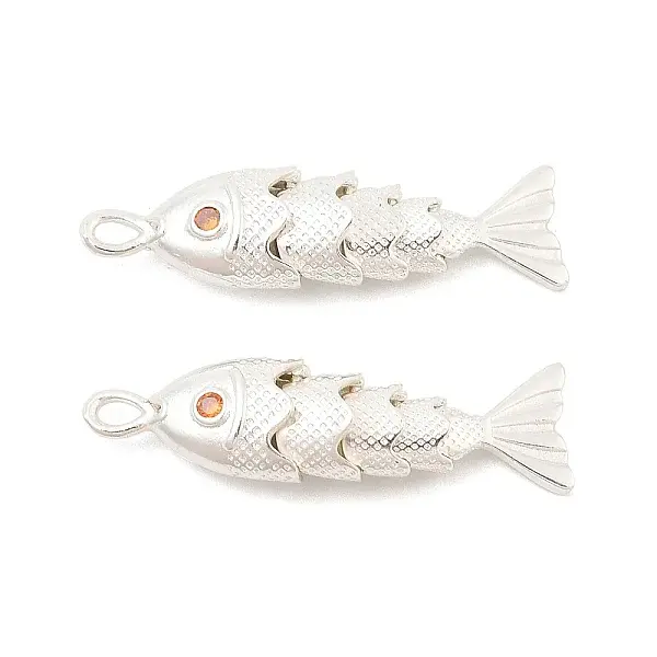 Brass Micro Pave Clear Cubic Zirconia Pendants