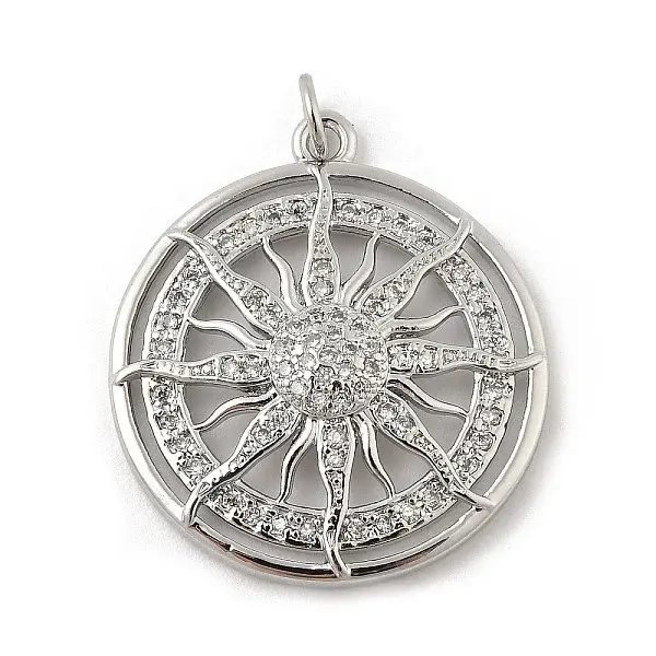 Brass Micro Pave Cubic Zirconia Pendants