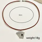 Retro Alloy Hip-hop Style Playing Card Pendant Necklaces