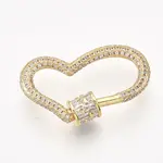 Brass Micro Pave Cubic Zirconia Screw Carabiner Lock Charms