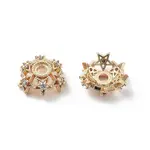 Brass Micro Pave Clear Cubic Zirconia Bead Caps