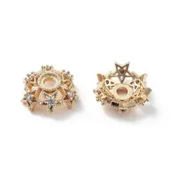 Brass Micro Pave Clear Cubic Zirconia Bead Caps