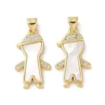 Brass Micro Pave Clear Cubic Zirconia Pendants