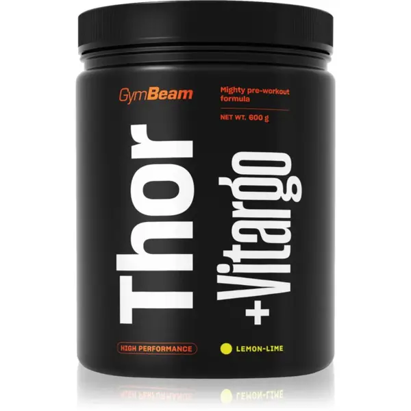GymBeam Thor Fuel + Vitargo podpora sportovního výkonu s kofeinem příchuť Lemon & Lime 600 g