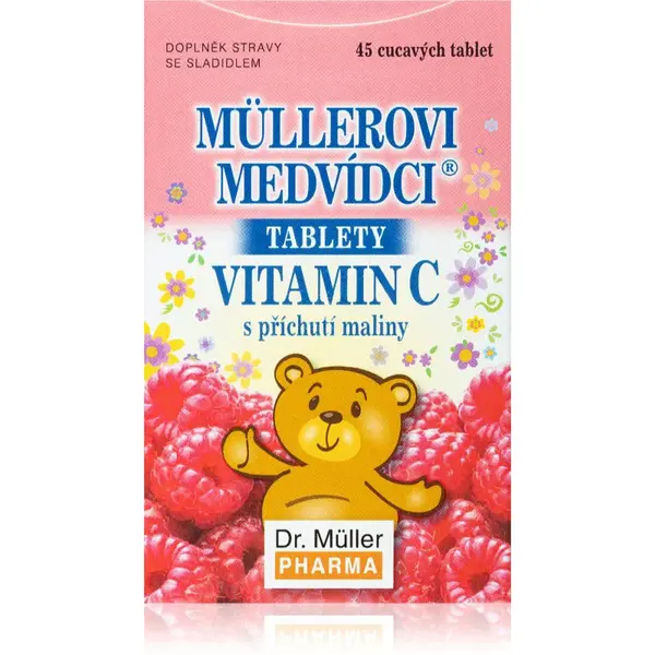 Dr. Müller Müllerovi medvídci® malina cucavé tablety s vitaminem C 45 tbl