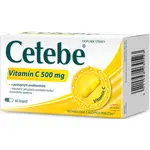 Cetebe Vitamin C 500 mg kapsuly na podporu imunitného systému, pre krásnu pleť a nechty 60 cps