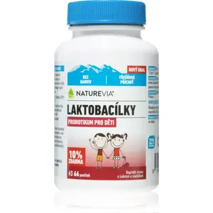 NatureVia Laktobacílky čerešňové pastilky s probiotikami 66 ks