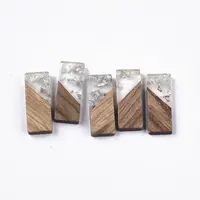 Transparent Resin & Walnut Wood Pendants
