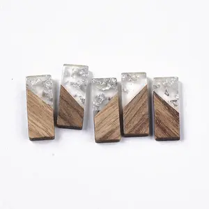Transparent Resin & Walnut Wood Pendants