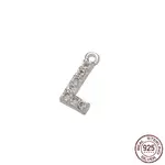 Real Platinum Plated Rhodium Plated 925 Sterling Silver Micro Pave Clear Cubic Zirconia Charms