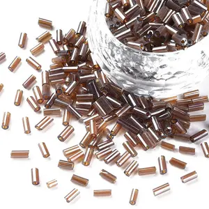 Transparent Colours Luster Glass Bugle Beads