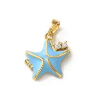 Brass Micro Pave Cubic Zirconia Pendants