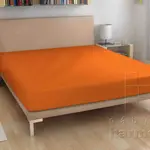 15-froté prostěradlo - oranžové - 90 x 200 cm