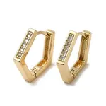 Brass Micro Pave Cubic Zirconia Hoop Earring