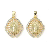 Brass Micro Pave Cubic Zirconia Pendants