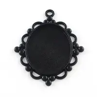 Electrophoresis Alloy Rhombus Big Pendant Cabochon Settings
