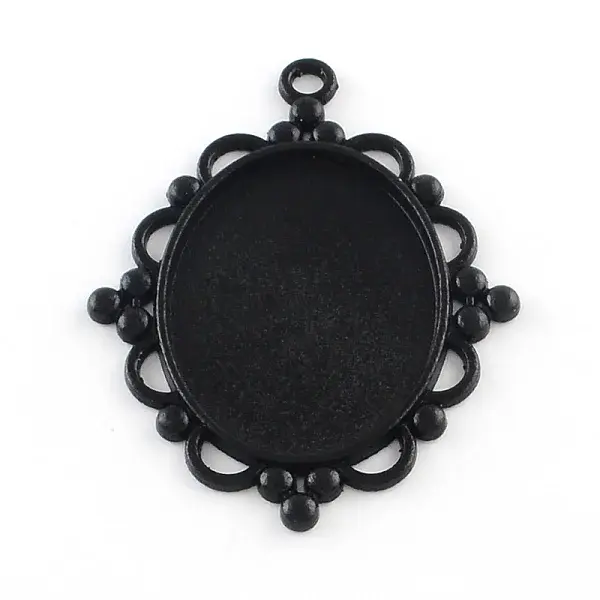 Electrophoresis Alloy Rhombus Big Pendant Cabochon Settings