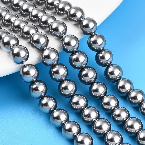 Baking Painted Pearlized Glass Pearl Bead Strands