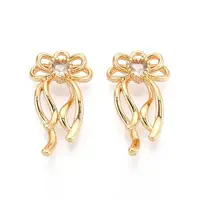 Brass Pave Clear Cubic Zirconia Pendants