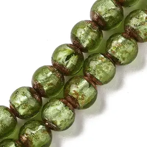 Handmade Gold Sand Lampwork Beads Strands