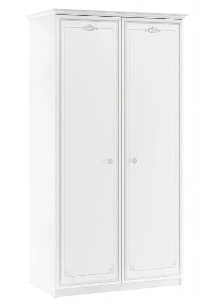 Dvojdverová šatníková skriňa betty - biela/šedá