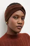Vlněná čelenka Answear.LAB hnědá barva