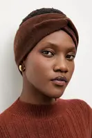 Vlněná čelenka Answear.LAB hnědá barva
