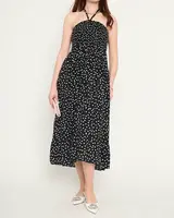 Resti Women's black polka dot midi dress - Clothing