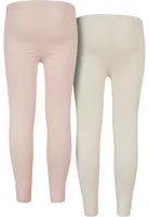 Dívčí Jersey legíny 2-balení růžové/bílé pískové
