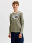 Jack & Jones Junior Tričko  tmavomodrá / kaki / biela
