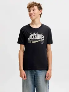 Jack & Jones Junior Tričko  sivobéžová / čierna / biela