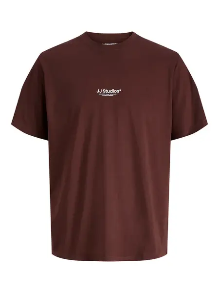 JACK & JONES Tričko 'JJESoho'  čokoládová / biela