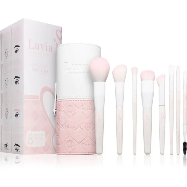 Luvia Cosmetics Soft Aura sada štetcov s puzdrom
