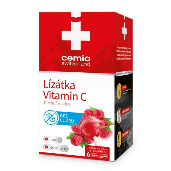 Cemio Lízanky Vitamín C malina