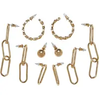 Různé řetízkové náušnice 5-balení - zlaté barvy