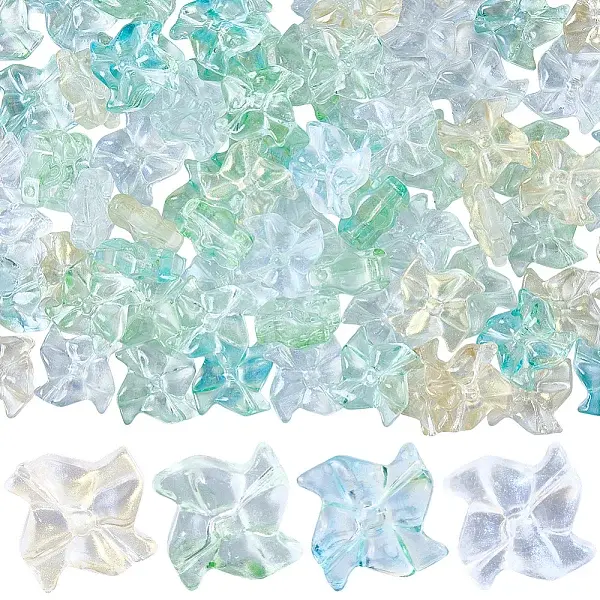 80Pcs 4 Colors Handmade Lampwork Beads