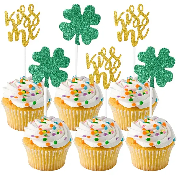 Saint Patrick's Day Clover Paper Cake Toppers