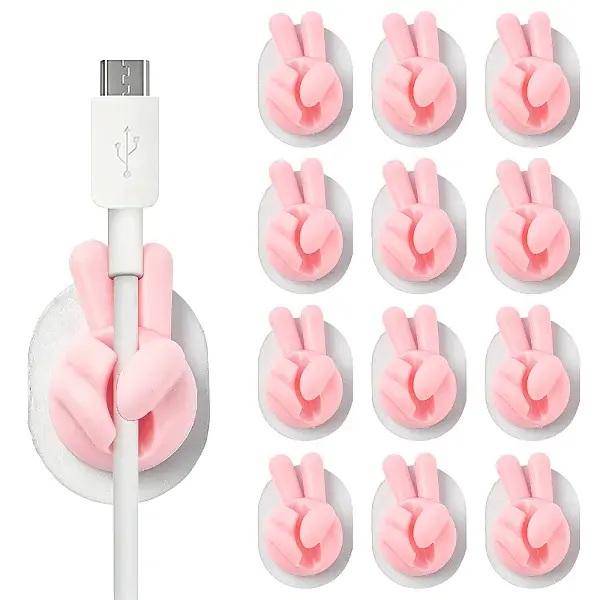Yeah Gesture Thumb Shape Plastic Cable Organizer Clips